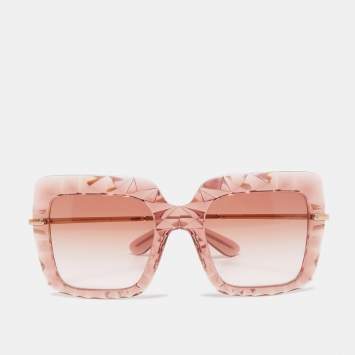 Pre Owned Dolce & Gabbana Pink Frame Gradient Square Sunglasses