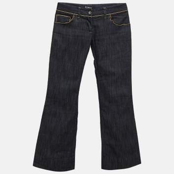 Pre Owned Dolce & Gabbana Blue Denim Wide Leg  Jeans S Waist 30"