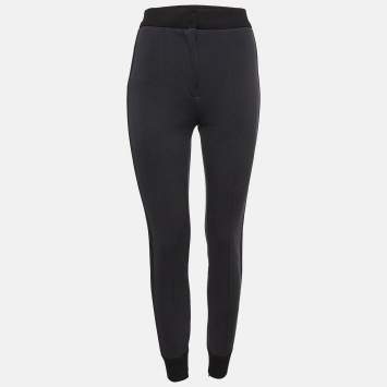 Pre Owned Dolce & Gabbana Grey Side Stripe Nylon Knit Joggers S