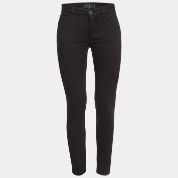 Pre Owned Dolce & Gabbana Black Embroidered Denim Pretty Jeans S Waist 30"
