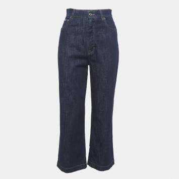 Pre Owned Dolce & Gabbana Navy Blue Denim High Rise Jeans S Waist 26"