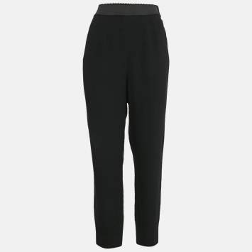 Pre Owned Dolce & Gabbana Black Stretch Crepe Skinny Pants L