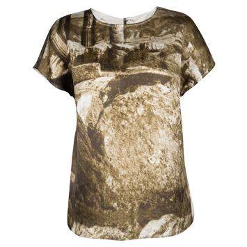 Pre Owned Dolce & Gabbana Spring'14 Digital Greek Temple Print Silk Top L