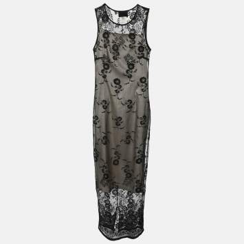 D&G Black Floral Tulle Dress M