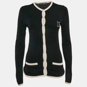 Pre Owned Dolce & Gabbana Black Wool Blend Buttoned Cardigan S