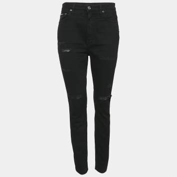 Dolce & Gabbana Black Ripped Denim Skinny Jeans M Waist 29"