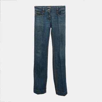 Dolce & Gabbana Blue Faded Denim Straight Leg  Jeans S Waist 26"