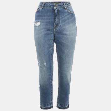 Dolce & Gabbana Blue Heart Applique Denim Audrey Jeans L Waist 31"