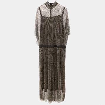 Dolce & Gabbana Black Rhinestone Embellished Oversized Maxi Dress XL