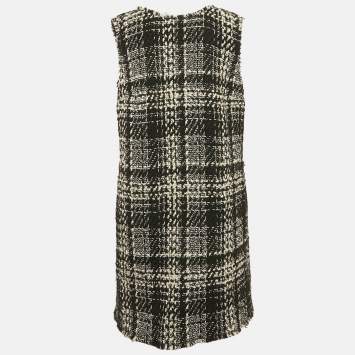 Dolce & Gabbana Black Tweed Shift Dress M