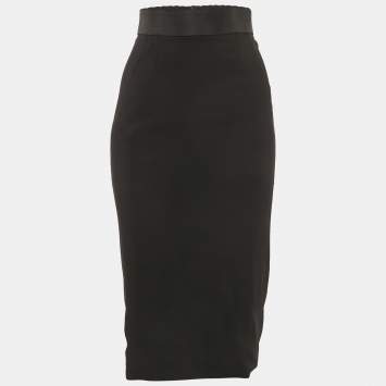 Dolce & Gabbana Black Crepe Pencil Skirt S