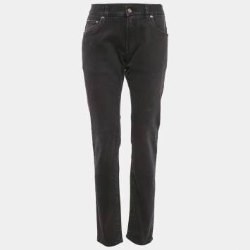 Pre Owned Dolce & Gabbana Black Denim Slim Fit Jeans L Waist 32"