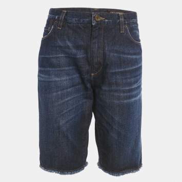 Pre Owned Dolce & Gabbana Denim Raw Edge Detail Shorts L Waist 33"