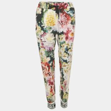 Pre Owned Dolce & Gabbana Multicolor Floral Print Crepe La Modaé Bellezza Pants S