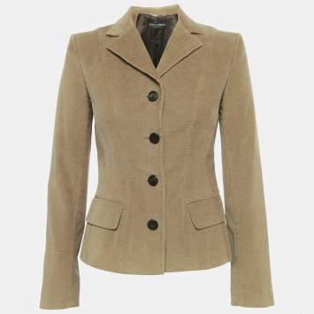 Pre Owned Dolce & Gabbana Brown Corduroy Single Breasted Blazer M 