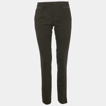 Pre Owned Dolce & Gabbana Black Wool Blend Formal Trousers S