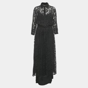 مملوكة مسبقًا Valentino Lace Maxi Shirt Dress L 