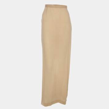 Pre Owned Dolce & Gabbana Beige Chiffon Maxi Skirt M