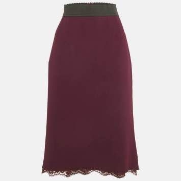 مملوكة مسبقًا Dolce & Gabbana Purple Crepe Pencil Skirt M
