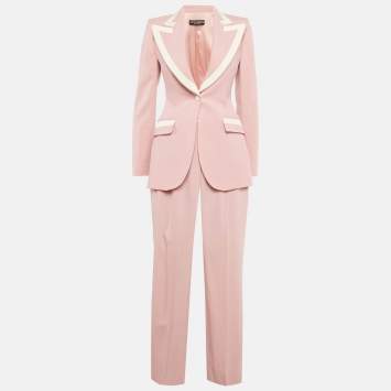 Pre Owned بدلة بنطلون دولتشي أند غابانا وردي صوف مقا�س صغير