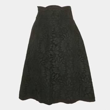 مملوكة مسبقًا Dolce & Gabbana Black Lace Midi Skirt M