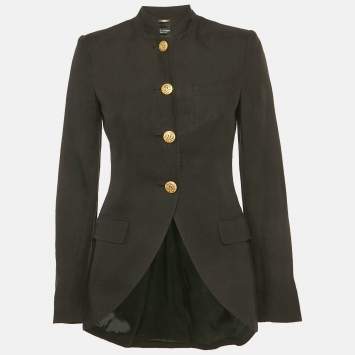 مملوكة مسبقًا Dolce & Gabbana Black Linen Regular Fit Blazer S