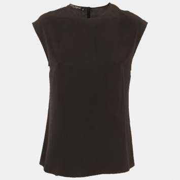 Pre Owned Dolce & Gabbana Black Silk Top S