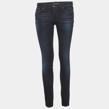 Pre Owned Dolce & Gabbana Blue Denim Skinny Jeans S/Waist 29"
