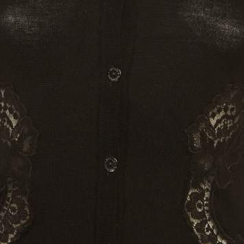 Pre Owned كارديغان حياكة دولتش و غابانا أسود مع دانتيل مقاس متوسط