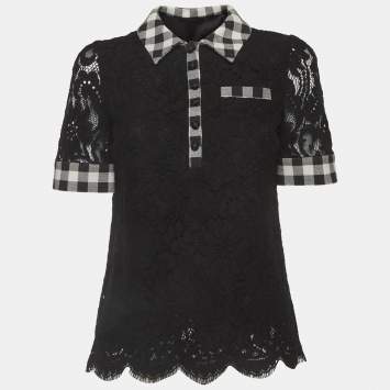 مملوكة مسبقًا Dolce & Gabbana Black Lace T-Shirt S