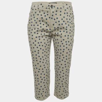 مملوكة مسبقًا بنطلون سابرينا كابري دنيم منقط رمادي دولتشي أند غابانا مقاس صغير (سمول)