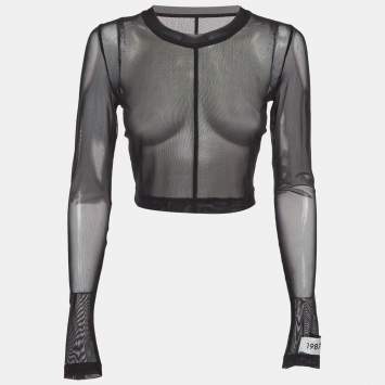 Pre Owned Dolce & Gabbana x Kim Black Mesh Sheer Top S
