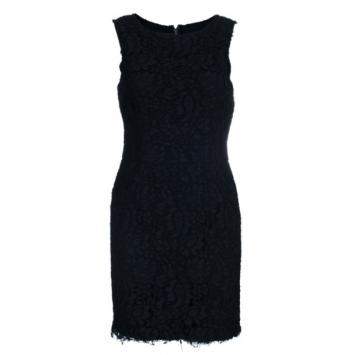 Pre Owned Dolce & Gabbana Black Lace Shift Dress M