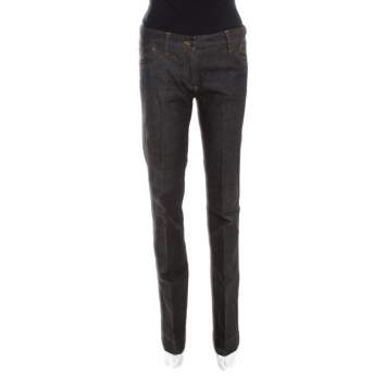 Pre Owned Dolce & Gabbana Black Contrast Topstitch Detail Denim Jeans M