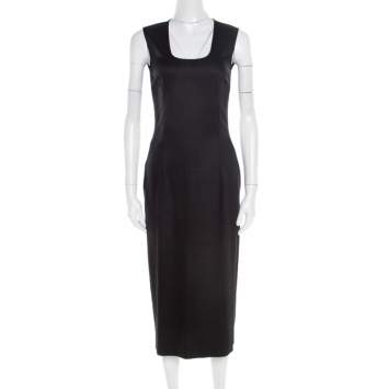 Pre Owned Dolce & Gabbana Black Sleveeless Midi Dress S