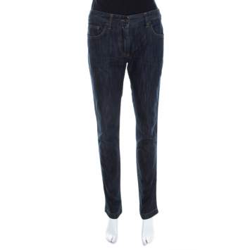Pre Owned Dolce & Gabbana Indigo Dark Wash Straight Fit Jeans M