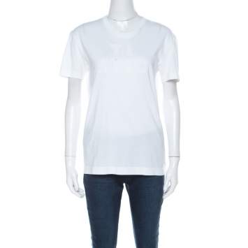 Pre Owned Dolce & Gabbana White Cotton Ti Amo Applique T Shirt S 