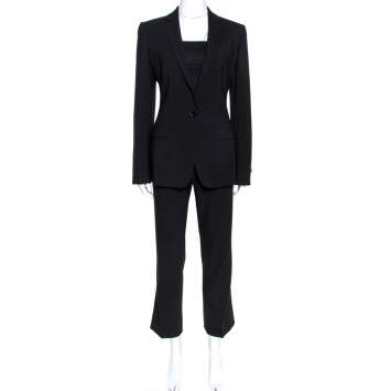 Pre Owned Dolce & Gabbana Black Wool Martini Trouser Suit S