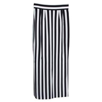 Pre Owned Dolce & Gabbana Monochrome Striped Crepe Maxi Skirt S