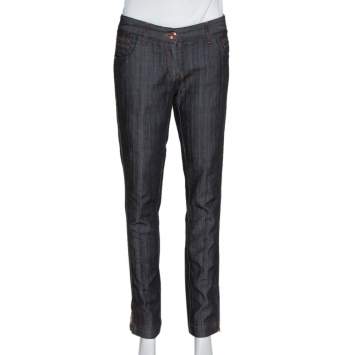 Pre Owned Dolce & Gabbana Black Denim Zipper Hem Regular Fit Jeans M