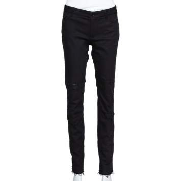 Pre Owned Dolce & Gabbana Black Denim Distressed Cute Fit Jeans L