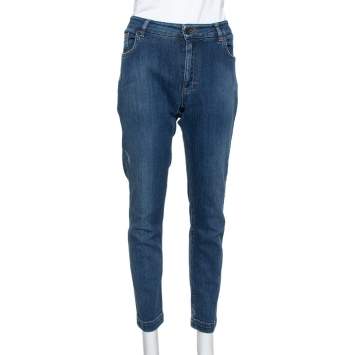 Pre Owned Dolce & Gabbana Navy Blue Denim Slim Fit Kate Jeans L