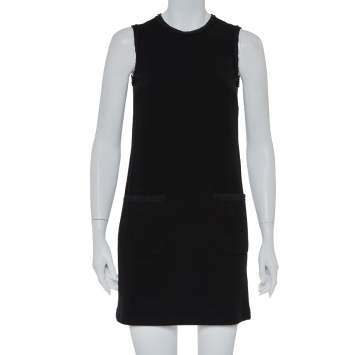 Pre Owned Dolce & Gabbana Black Crepe Sleeveless Shift Dress S