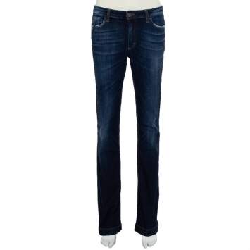 Pre Owned Dolce & Gabbana Navy Blue Denim Faded Detail Slimmy Jeans L