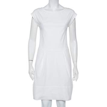 Pre Owned Dolce & Gabbana White Denim Mini Dress S