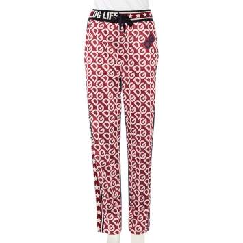 Pre Owned Dolce & Gabbana Bicolor Mania Printed Jersey  & Logo Intarsia Knit Trim Track Pants M