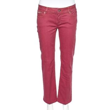 Pre Owned D&G Onion Pink Denim Low Rise Regular Fit Jeans M