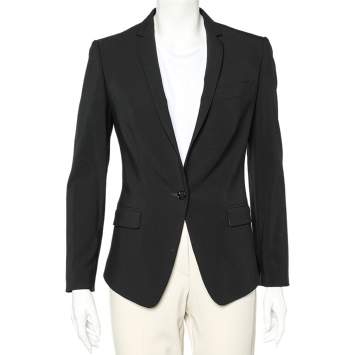 Pre Owned Dolce & Gabbana Black Wool Button Front Blazer S