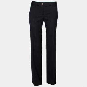 Pre Owned Dolce & Gabbana Black Wool Tapered Pants M