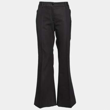 Pre Owned Dolce & Gabbana Black Cotton Flared Trousers L